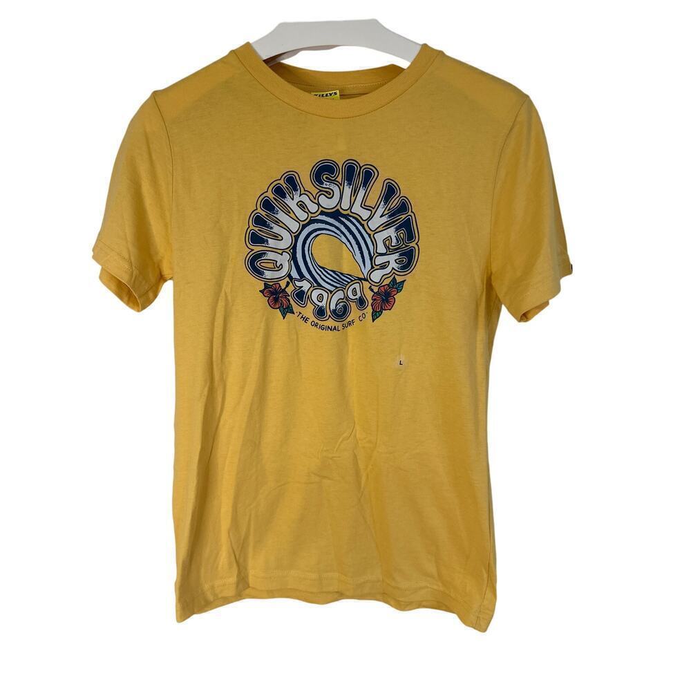 Quiksilver Boys Large Tshirt, NWT, yellow,